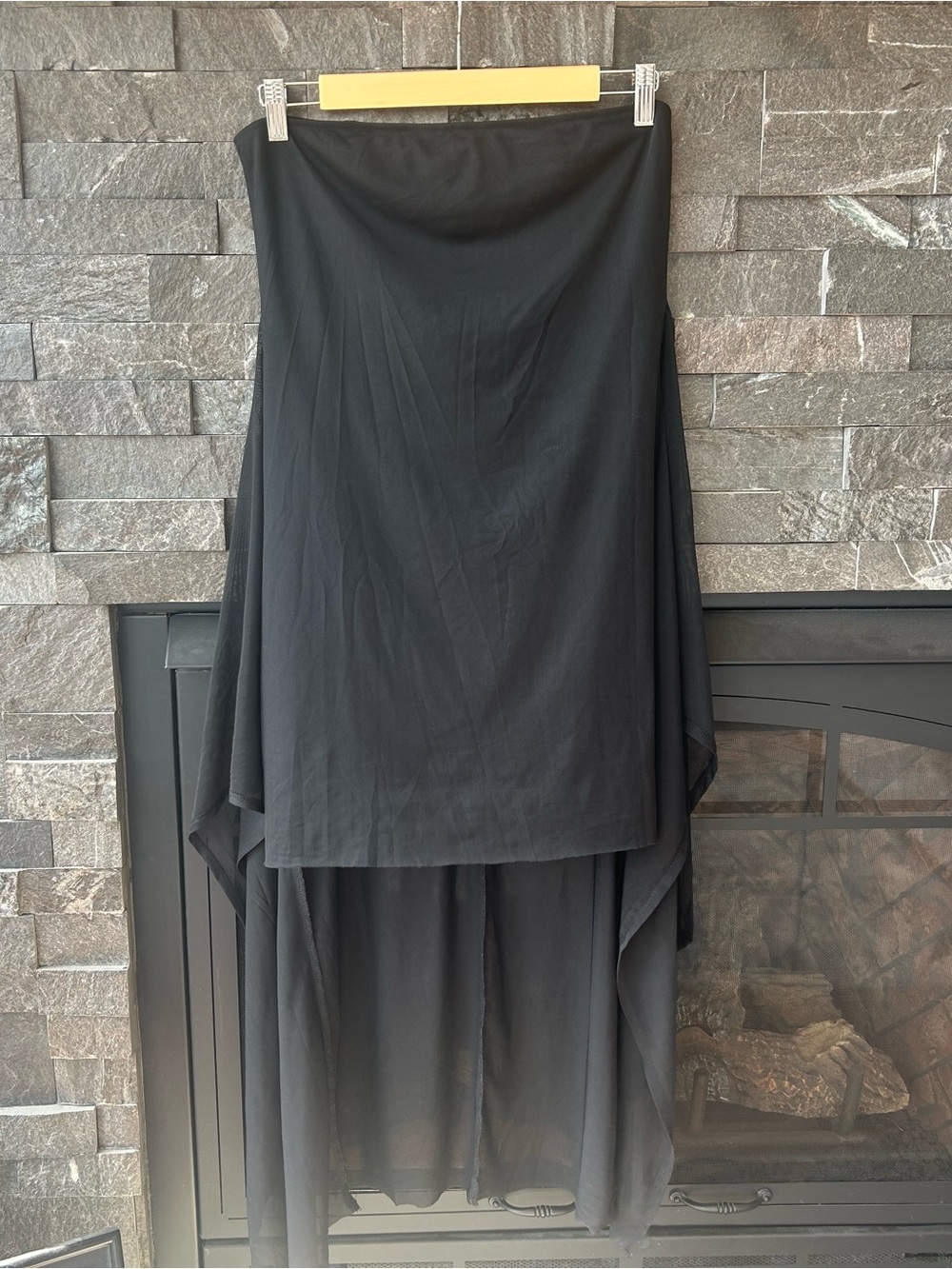House of Harlow 1960 Black High-Low Layered Skirt